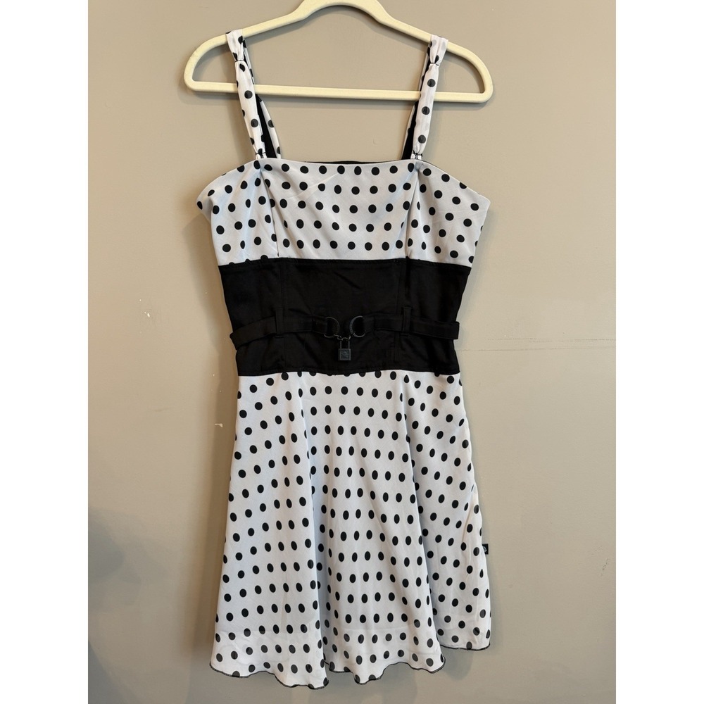 Vintage‎ Y2K Tripp NYCBlack and White Polka Dot Dress Large Grunge Goth